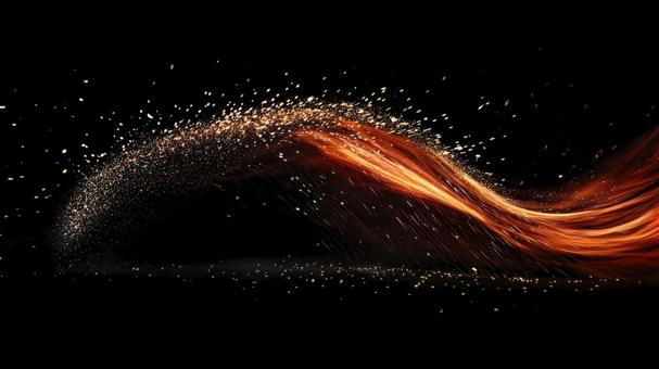 尾を引く炎　PSDレイヤー分け 炎,火,背景の写真素材