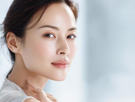 透明感を感じられる美肌の若い日本人女性 透明感を感じられる美肌の若い日本人女性の写真