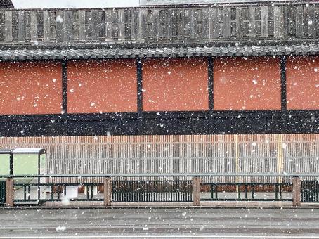 雪の日 雪の日 雪,雪景色,冬の写真素材
