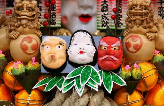 Rake Hyottoko Oni Okame Tori no Ichi December Business Prosperity Shrine Ennichi Rake Hyottoko Oni Okame Tori no Ichi December Business Prosperity Shrine Ennichi