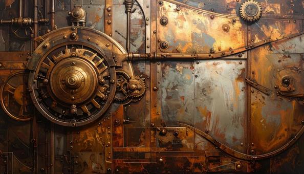 スチームパンクな金属の背景 スチームパンクな金属の背景の写真