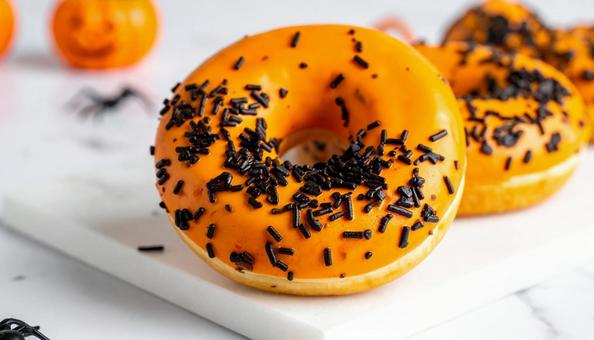 ハロウィン料理 ハロウィンドーナツ ハロウィン料理 ハロウィンドーナツの写真