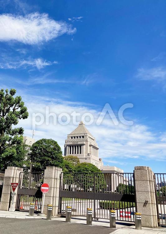 東京風景・国会議事堂 国会議事堂,千代田区,永田町の写真素材