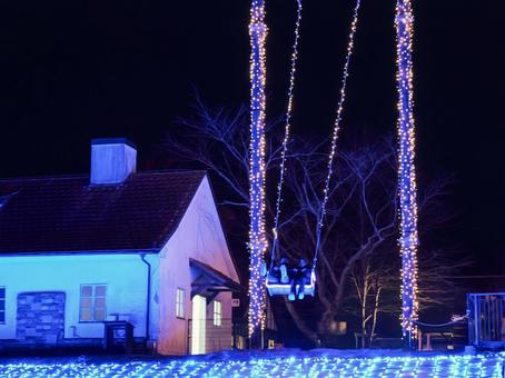 イルミネーション イルミネーション,冬,ブランコの写真素材