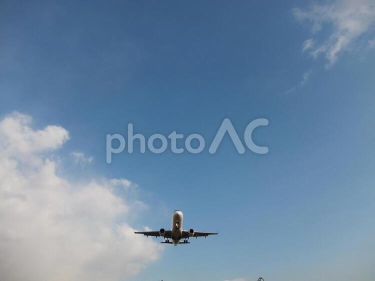 飛行機がやってくる！ 飛行機,機体,着陸の写真素材