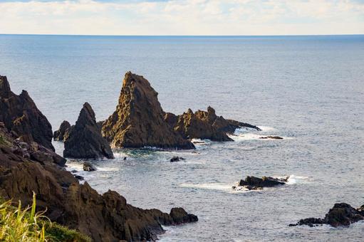 佐渡の観光名所大野亀の海岸 佐渡の観光名所大野亀の海岸海,海岸,風景の写真素材