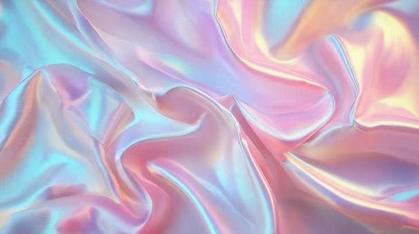 なめらかに流れるパステルカラーの布 なめらかに流れるパステルカラーの布の写真