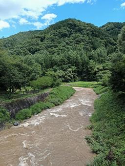 川 川 川,濁流,風景の写真素材
