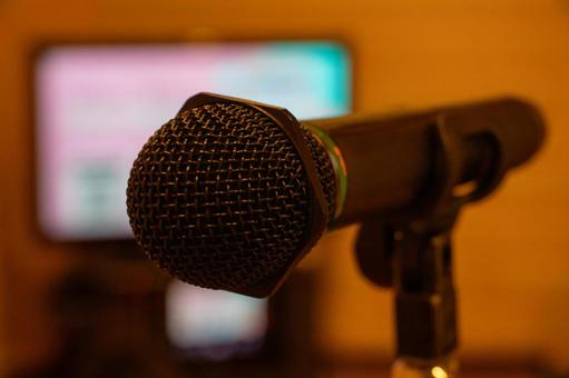 カラオケ マイク カラオケ,マイク,カラオケボックスの写真素材