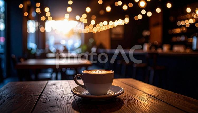 落ち着いたカフェで一息コーヒータイム カフェ,コーヒー,カップの写真素材