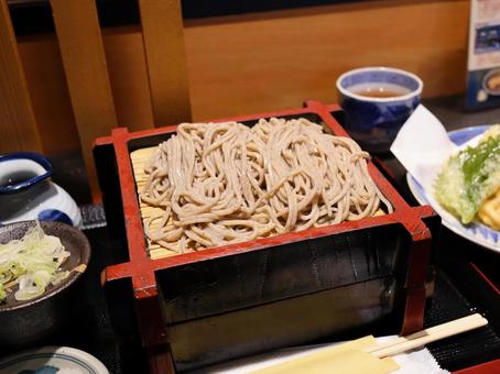 もりそば もりそば 蕎麦,天ぷら,食事の写真素材