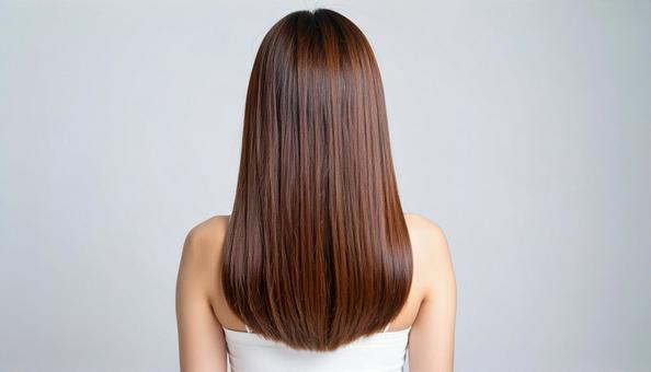 ロングのストレートヘアの女性 ロングのストレートヘアの女性 の写真