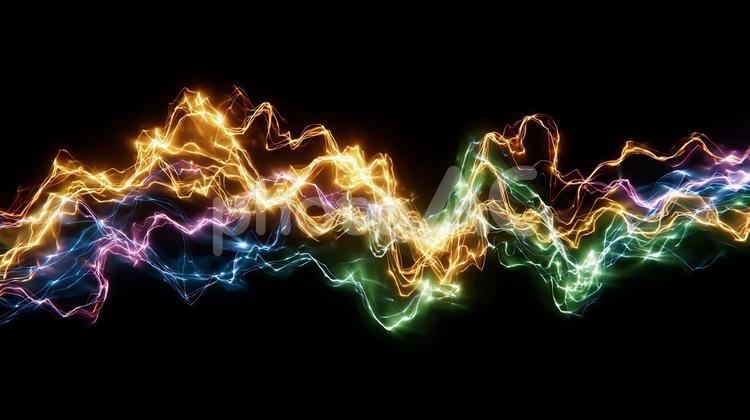 視覚化された電気信号 電気,エネルギー,波の写真素材