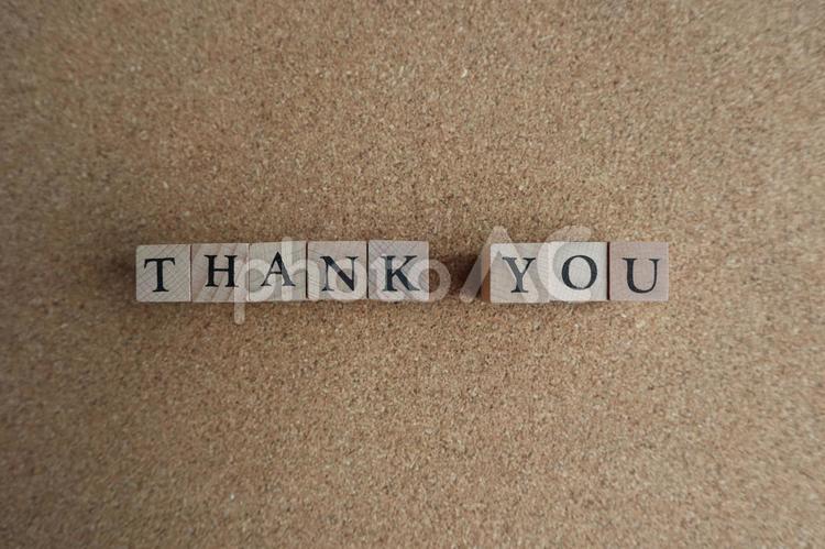 Thank you「ありがとう」のアルファベット文字ブロック　 than,you,ありがとうの写真素材