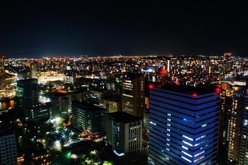 福岡タワーから見た百道浜周辺の夜景_4 風景,日本,九州の写真素材