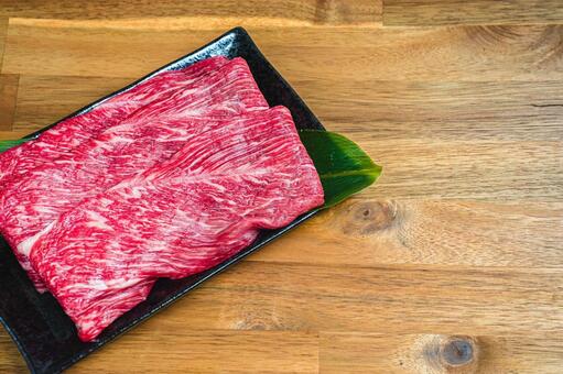 神戸牛の肩肉スライス 神戸牛,肩肉スライス,すき焼き用の写真素材