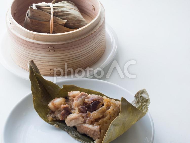 中華ちまきと蒸籠 ちまき,粽,中華の写真素材