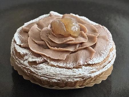 栗のモンブランデニッシュ 栗,秋,デニッシュの写真素材