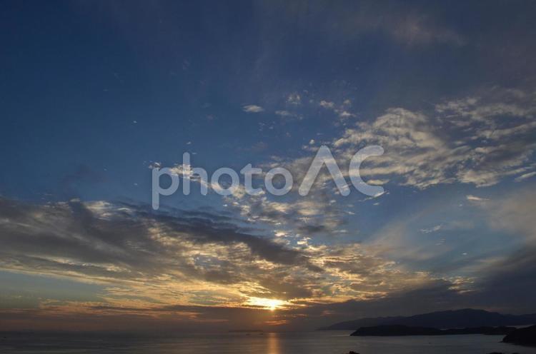 海と夕焼け 夕日,夕焼け,海の写真素材