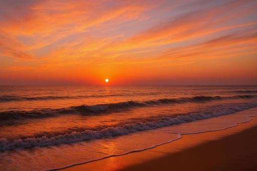 夕暮れの海 夕暮れの海の写真