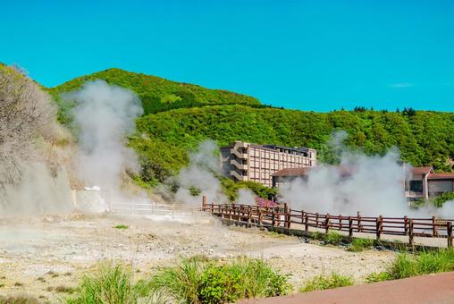 【長崎】雲仙地獄 湯けむり 【長崎】雲仙地獄 湯けむり 長崎,雲仙,地獄の写真素材