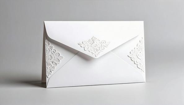 シンプルな白い封筒 シンプルな白い封筒の写真