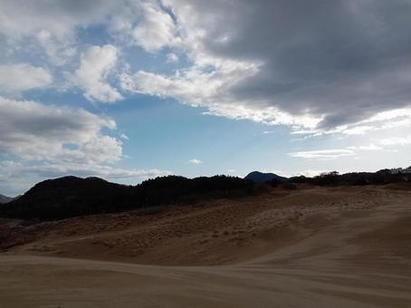 砂丘 自然,冬,空の写真素材