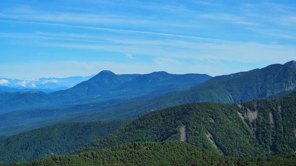 編笠山から見る北八ヶ岳 編笠山から見る北八ヶ岳の写真