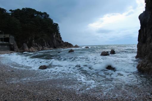 笹川流れ 笹川流れ,日本海,奇岩の写真素材