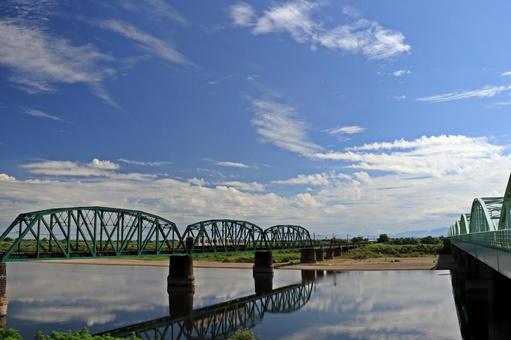 Photo, summer sky, reflection, blue sky, 