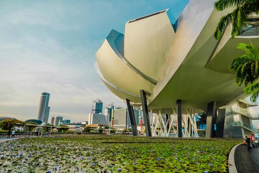 【シンガポール】アートサイエンス シンガポール,マリーナベイサンズ,singaporeの写真素材