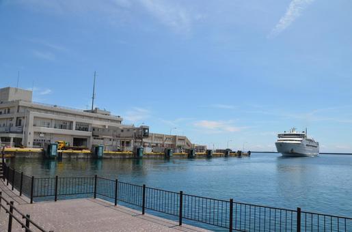 Puerto y barco, bastante, purpurina, hermoso, JPG