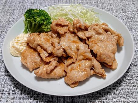 豚の生姜焼き ② 豚の生姜焼き ② しょうが焼き,食事,料理の写真素材