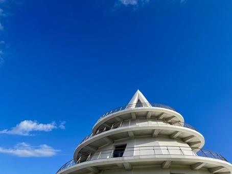 The pyramid of the sea shining against the blue sky Misumi Port, JPG