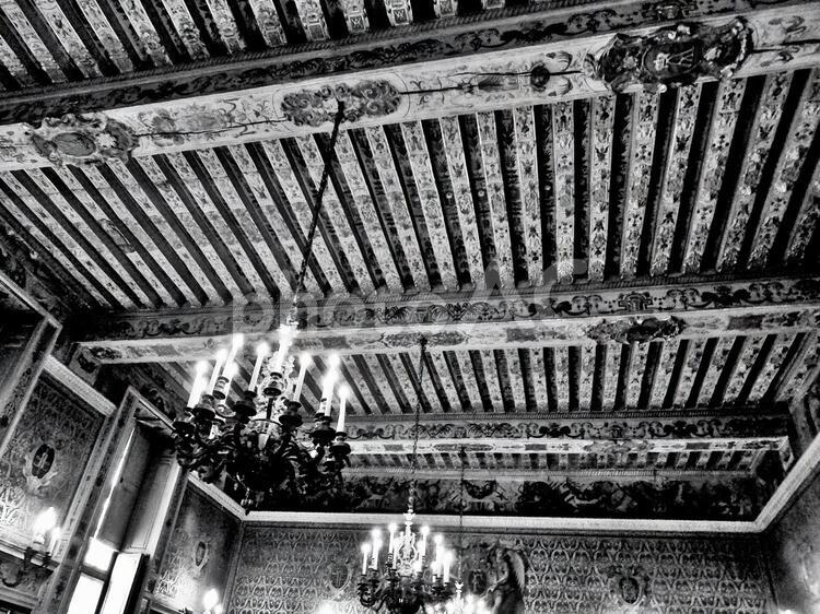 フォンテーヌブロー宮殿の風景11 白黒 フォンテーヌブロー宮殿,フォンテーヌブロー,フランスの写真素材
