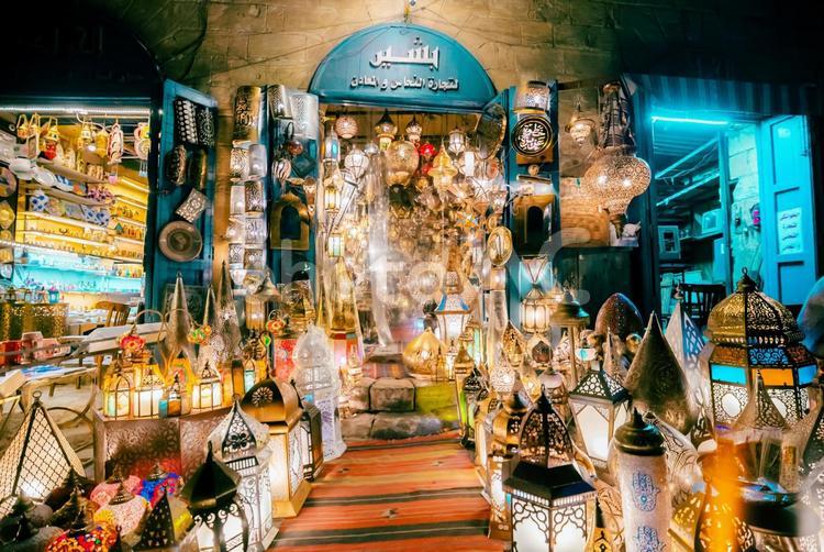 【エジプト】カイロのハン・ハリーリ市場 エジプト,カイロ,ハンハリーリの写真素材