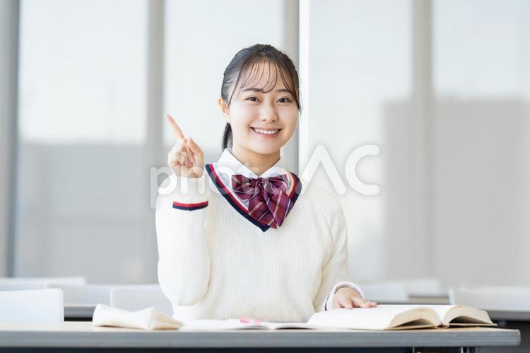 塾で勉強する女子高生 塾,女子高生,高校生の写真素材