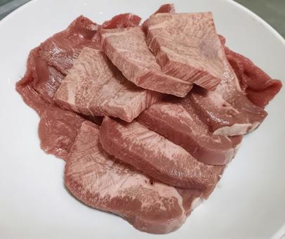 盛り付けた牛タン③ 牛タン,舌,牛の写真素材