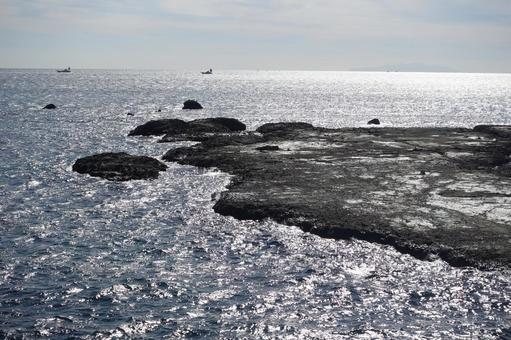 江の島の海 江の島,海,波の写真素材
