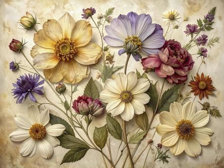 押し花 背景 AI生成画像  押し花 背景 AI生成画像 の写真