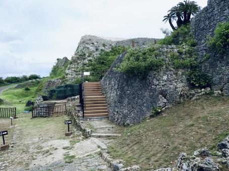 世界遺産中城城西面石垣 世界遺産中城城西面石垣 中城城,グスク,城跡の写真素材