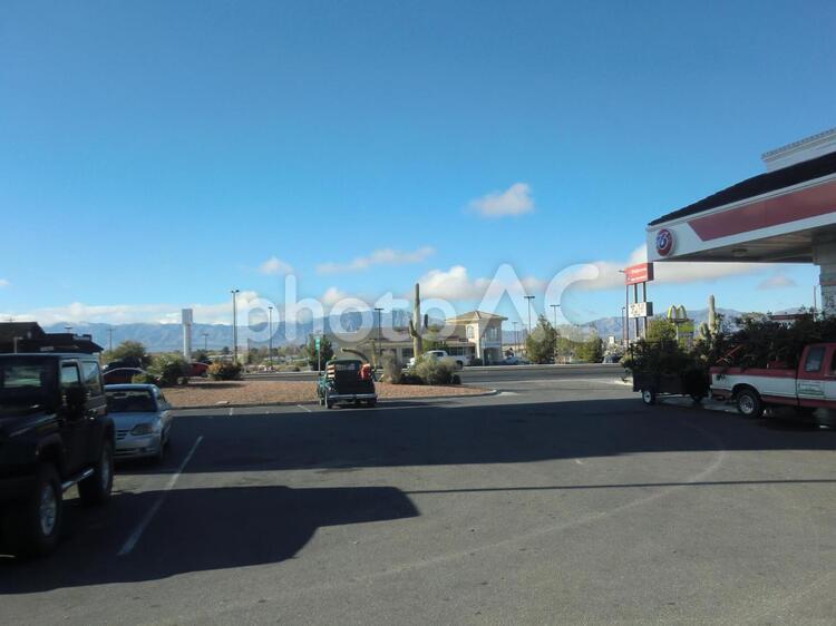 デスバレーへ行く途中で休憩 デスバレー,アメリカ,カリフォルニア州の写真素材