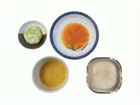 離乳食4 離乳食4 離乳食,ベビーフード,手作りの写真素材
