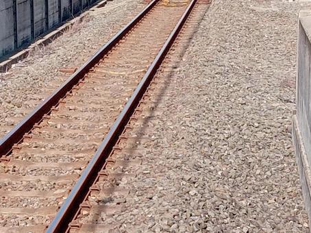 線路 線路,レール,駅の写真素材