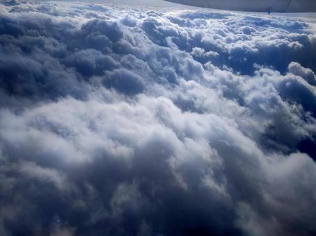 雲海 雲海 雲,青い,空の上の写真素材