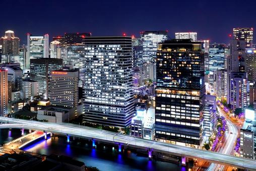 梅田のダイナミック夜景 梅田のダイナミック夜景 大阪,梅田,osakaの写真素材