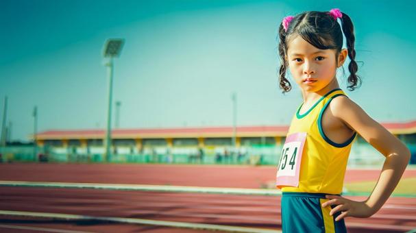 陸上競技を楽しむ少女12 陸上競技を楽しむ少女12の写真