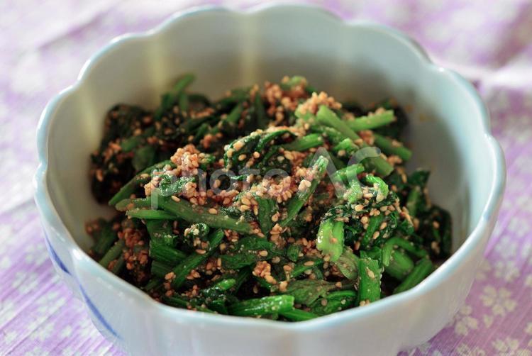 ほうれん草の白ごま和え ほうれん草,白ごま,惣菜の写真素材