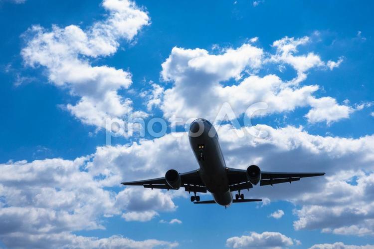 青空と旅客機 青空,飛行機,旅客機の写真素材