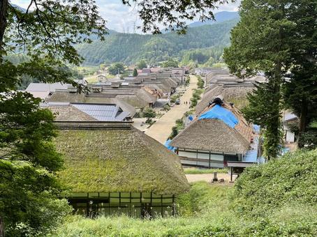 大内宿の眺め 大内宿の眺め 大内宿,宿場町,古民家の写真素材